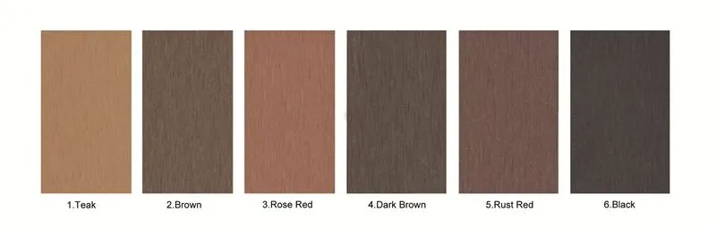 color sheet for composite wood effect cladding
